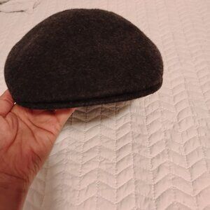 Pendleton Men's Black 100% Wool Newsboy Flat Cabbie Driving Hat Size XL